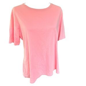 Issac Mizrahi Live T Shirt Womens Sz X-Large Tee Tunic Top Pink Casual Basic